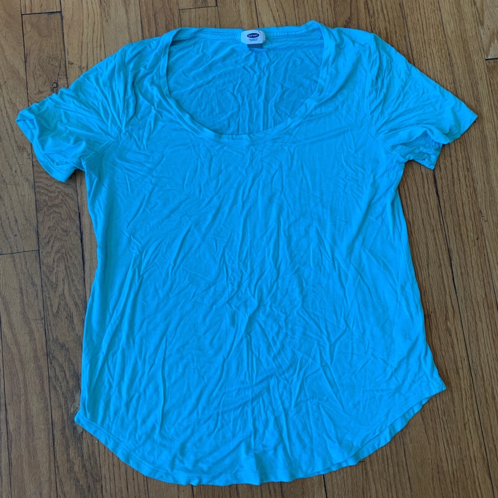 Bright blue T-shirt